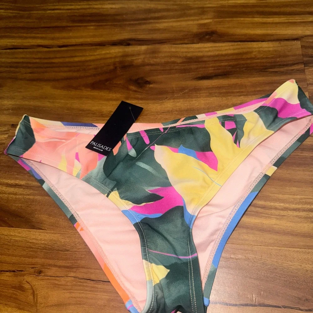 Palisades beach club Pink Tropical Print Bikini Bottom only